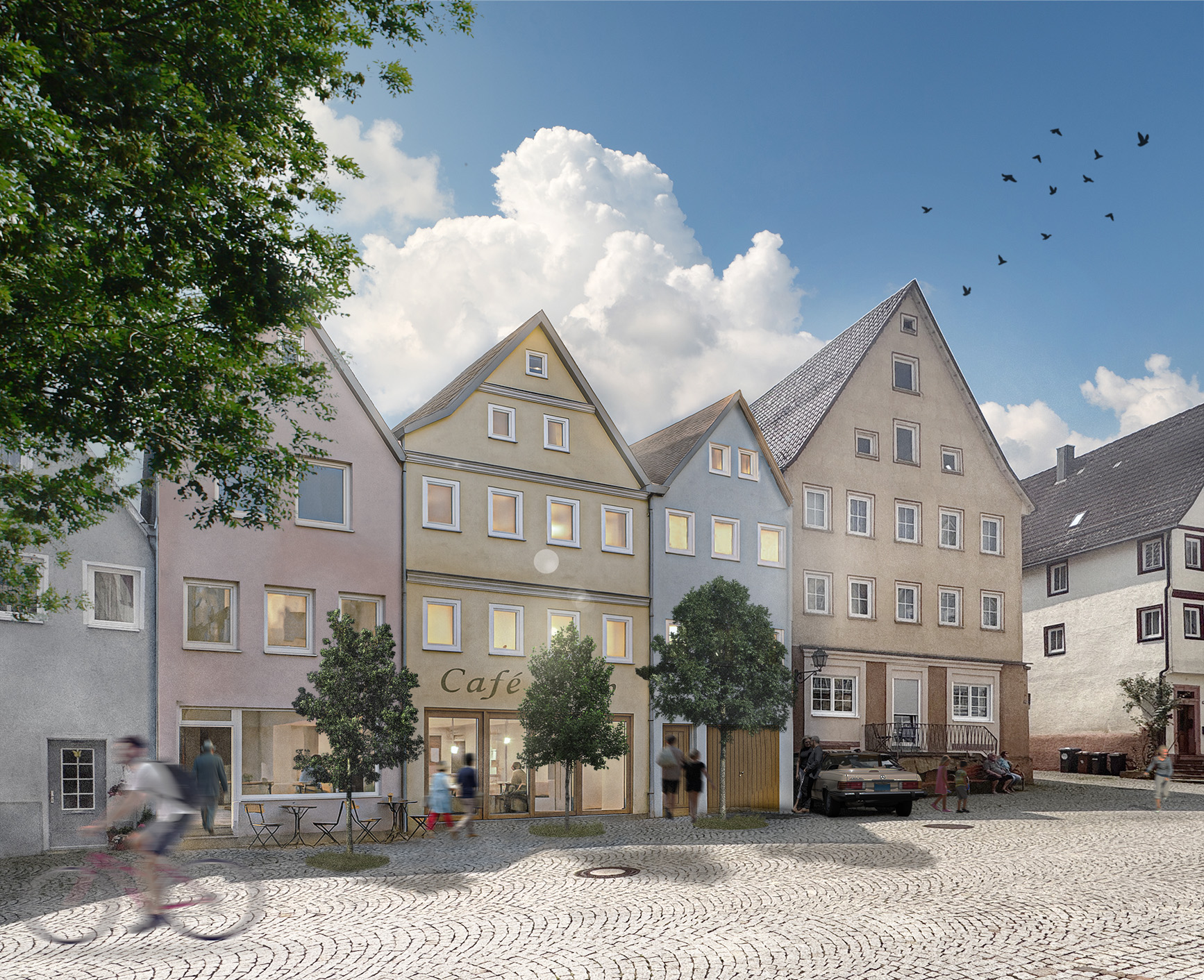 Sanierung Mehrfamilienhaus und Gastronomie ehemaliges Café Kipp Horb, Bauen im Bestand, Architektur, Sanierung