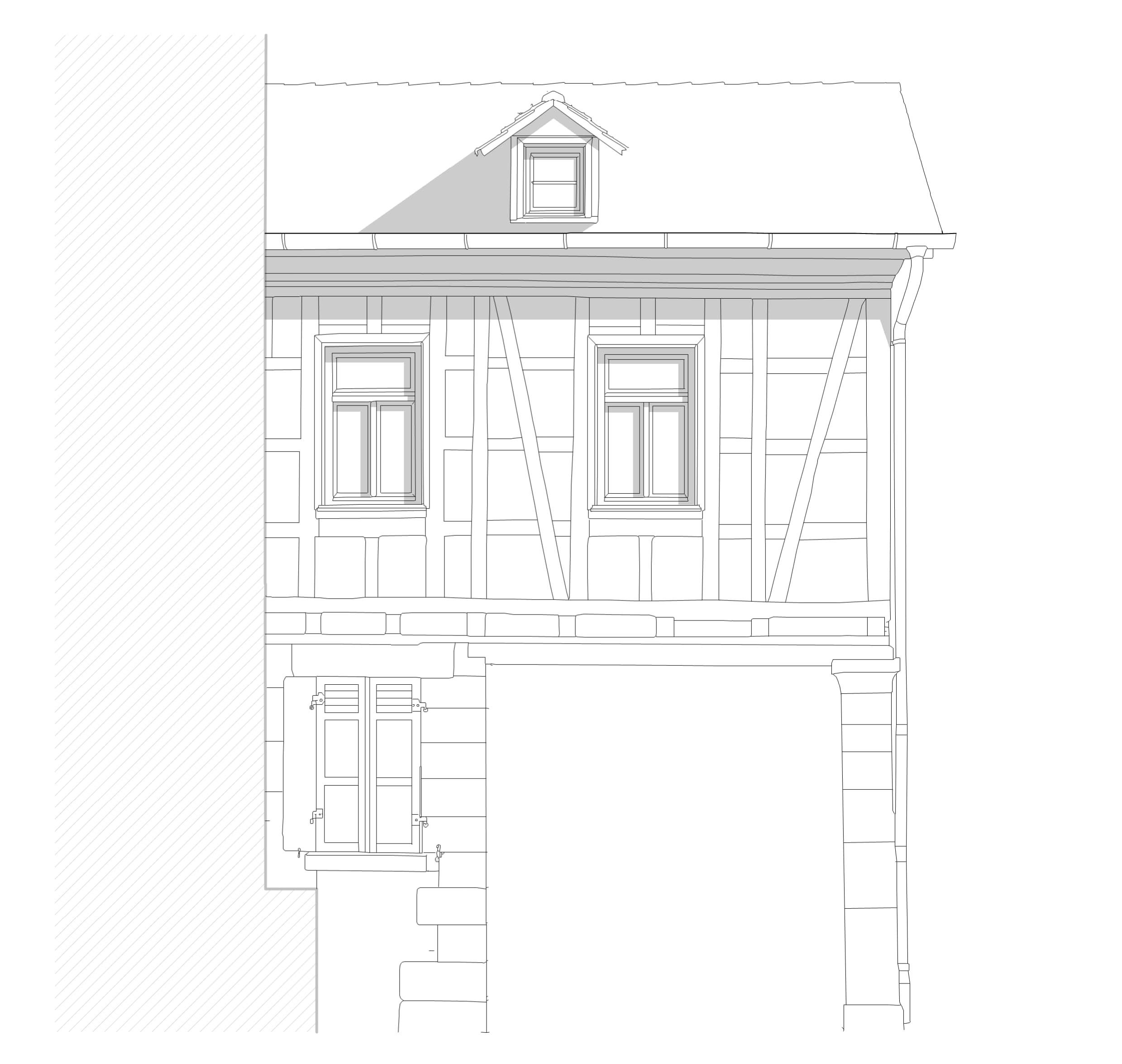 Ostfassade des ehemaligen Backhauses in Waldenbuch